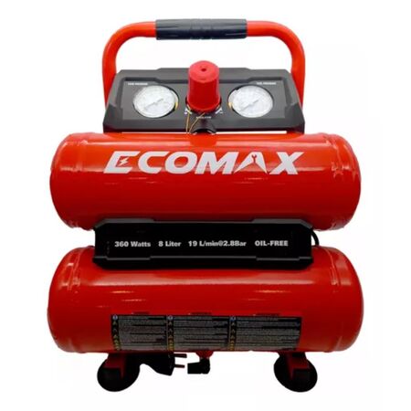Compresor De Aire Ecomax Sin Aceite Portatil 8 Lts 360w