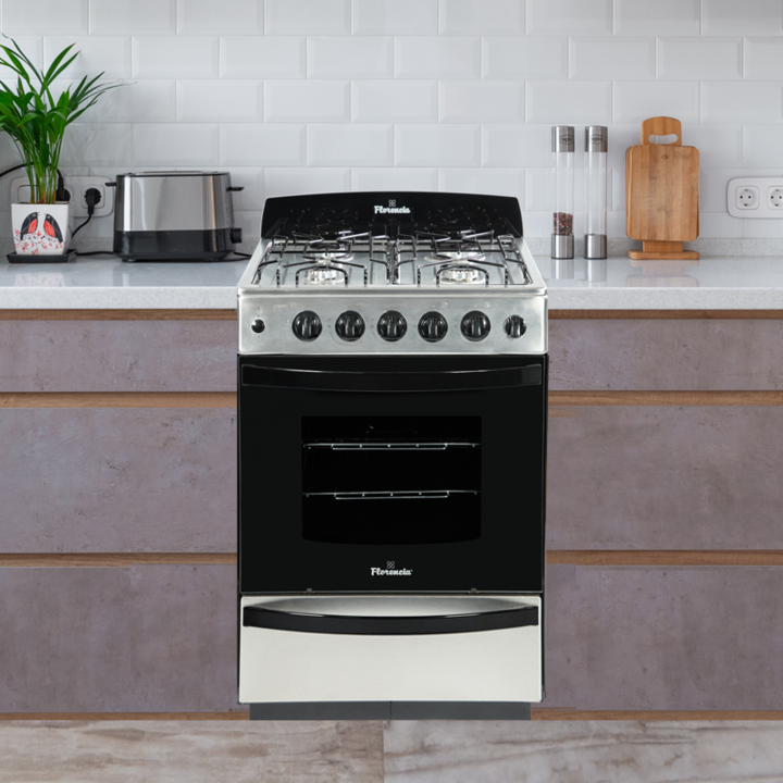Cocina Florencia 5538 Acero Inoxidable Multigas Encendido Electronico Luz - Vista 1