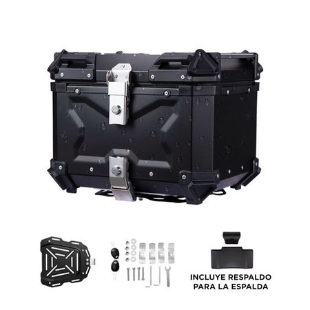 Baúl Para Motos Vetra by Gadnic 45 Litros Impermeable Con Respaldo