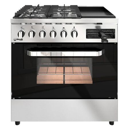 Cocina Multigas Morelli Acero Ex Multigrill 4 Hornallas Plancha Carlitera 82cm 16380