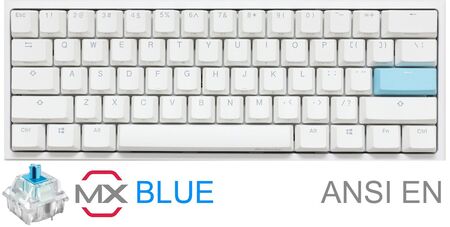 Teclado Gamer Ducky One 2 Mini Pure White Blanco RGB Cherry Blue RGB Double Shot Pbt Mecanico