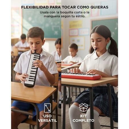 Flauta Melódica Gadnic Piano 32 Teclas Rojo