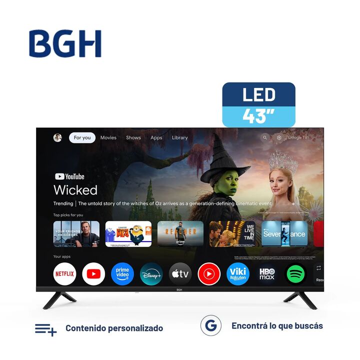 Combo Smart Tv Led 43 Full HD B4326FG5G - BGH + Soporte LCD Wall Mount 26" a 63" De Regalo - Vista 4