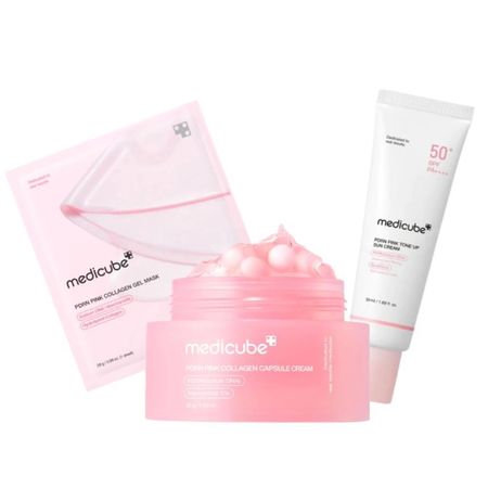 Combo Medicube PDRN Pink Collagen - Gel Mask + Capsule Cream + Sun Cream
