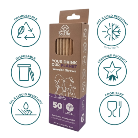 Set x 50 Sorbetes Descartables Ecologicos Biodegradables Compostables Aston