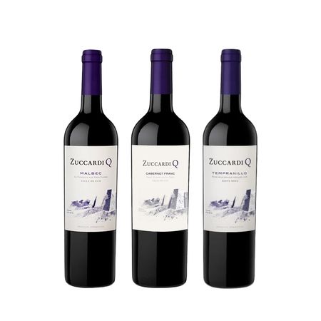 Set Vinos Tintos Zuccardi Q Seleccion x 3 Con Estuche