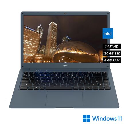 Notebook Gfast Chicago 1.2 Intel Celeron 4gb 128gb Ssd Windows 11 Gris