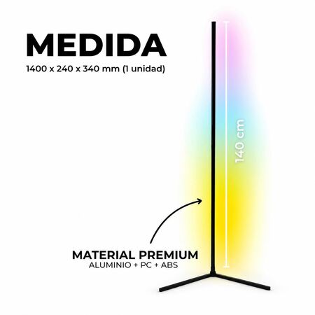 LUCES DE AMBIENTACIÓN RGB DE 140 CM ALTO GLOBAL ELECTRONICS (AMBILIGHT-CRNRGB-140-IR)