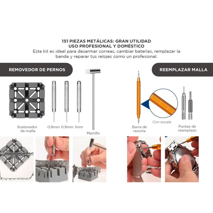 Kit de Reparación de Relojes Gadnic 151 Piezas Profesional - Vista 5