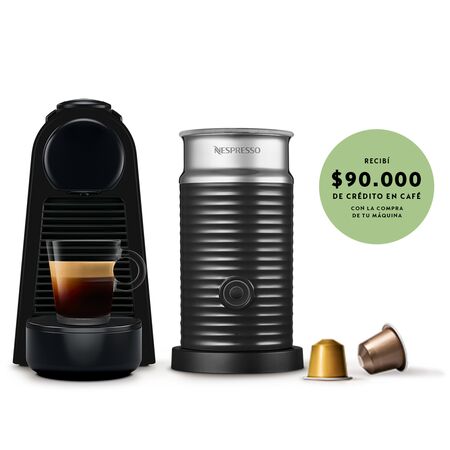 Cafetera Nespresso Essenza Mini D30 0.6Litros Negra + Aeroccino