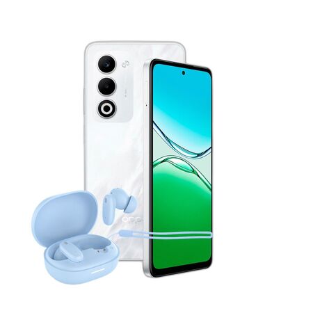 Combo Oppo A5 4G 4+256GB Blanco + Dekkin FlowBuds TWS Celeste