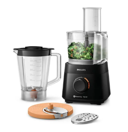 Procesadora Philips HR7301/90 C/Licuadora 4 en 1 750Watts