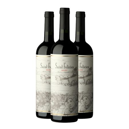 Vino Tinto Saint Felicien Malbec Caja x 3