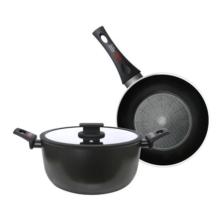 Bateria Coccion Olla Sarten Antiadherente ITALIA Induccion 3,5 mm Fortezza 