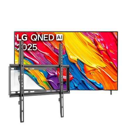 Combo Smart TV LG QNED 55" 4K UHD + Soporte Fijo E-Soporter 32" a 70"