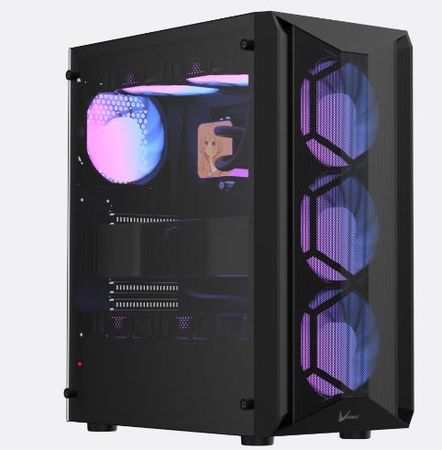 GABINETE GAMER FORMULA V LINE AIR POWER G1 PLUS BLACK (ATX, 4 FANS COSMIC 12 ARPW)