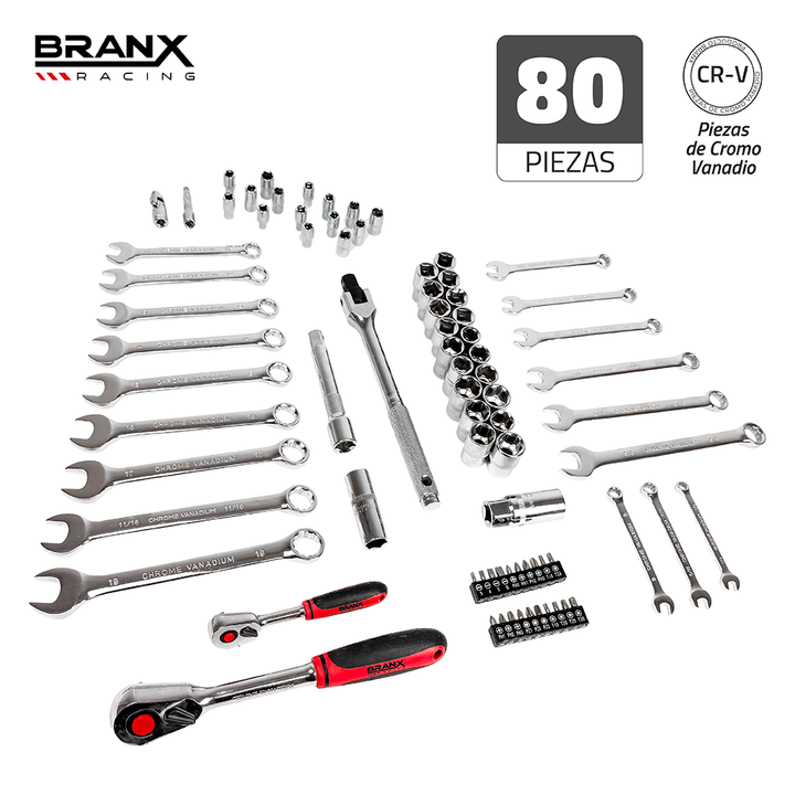 Set Juego De Herramientas Tubos 80 Piezas Branx Racing Crv BCR80 - Vista 3