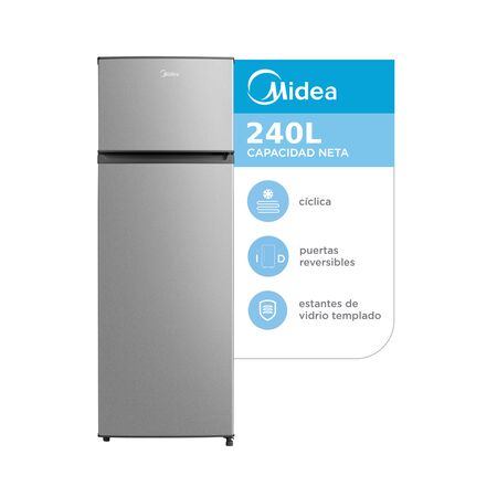 Heladera Midea Silver Top Mount 240 L