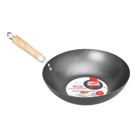 Wok Con Antiadherente De 30 Cm Con Mango De Madera