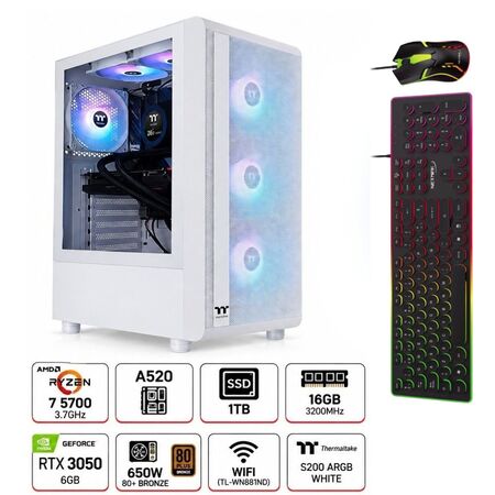 COMBO GAMER SUPERIOR:  PC R7  1TB/ 16GB CON PLACA VGA+ GABINETE GAMER BLANCO+ TECLADO Y MOUSE RGB +ENVIO GRATIS 