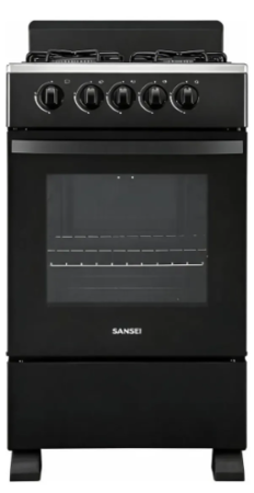 Cocina A Gas Sansei 50 Cm Negra Multigas Facil Limpieza
