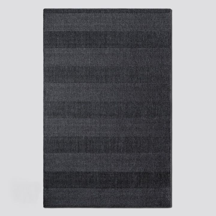 Alfombra simil Yute Charcoal rayas Grey - 250x350 cm - Vista 1