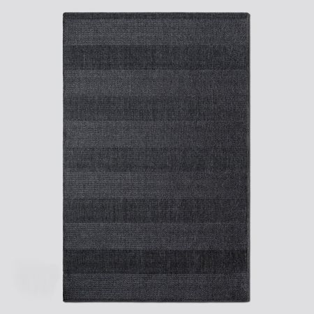 Alfombra simil Yute Charcoal rayas Grey - 250x350 cm