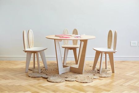Combo Kids Milano Conejo Color Roble Y Blanco