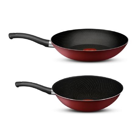 SET SARTEN + WOK TEFAL -RED SURPRISE 24/28CM ALUMINIO (L2T1IVC11)