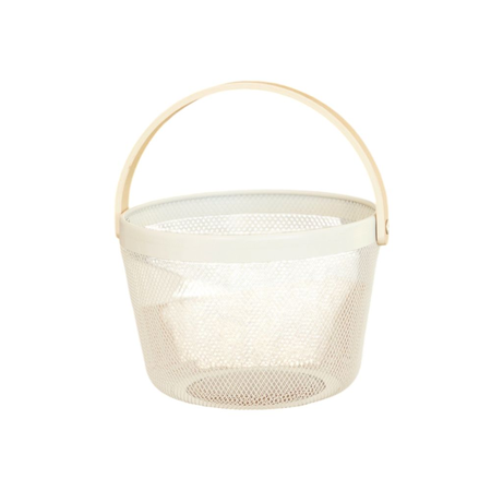 Organizador Canasto Cesto Alacena Cocina Metal Madera25.5X18