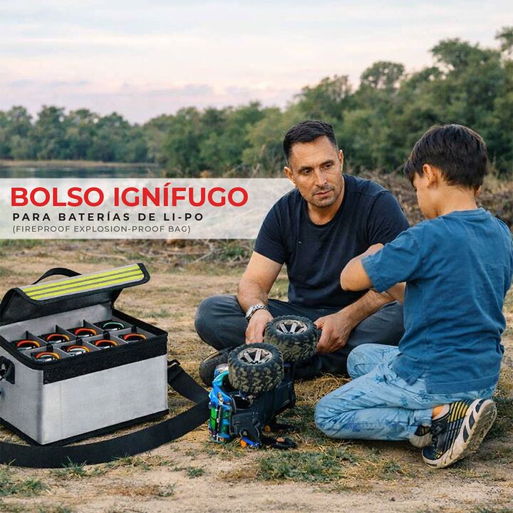 Bolso Ignífugo Para Baterías Litio Lipo Carga Segura EXO - Vista 2
