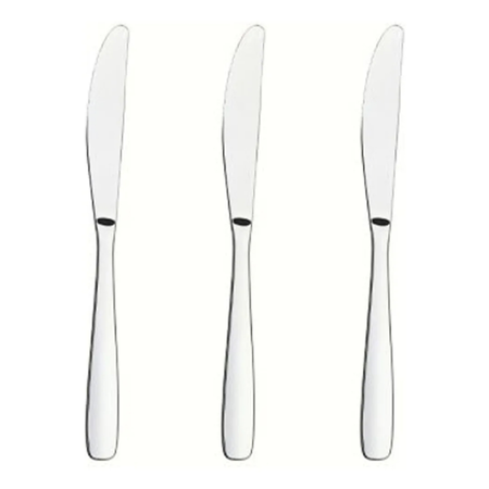 Set X3 Cuchillo Postre 19,8cm Acero Inox Tramontina Amazonas Plateado