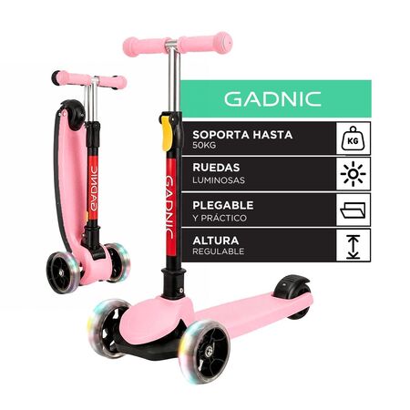 Monopatín infantil Plegable Gadnic Altura Regulable y Ruedas Luminosas