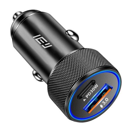 Cargador Rapido de Auto USB y USB-C 30W