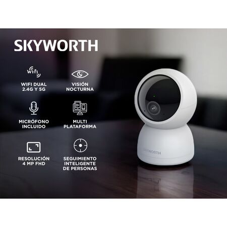 Cámara de Seguridad IP Skyworth H40 Pro 4MP WiFi 360° Interior Visión Nocturna