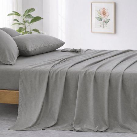 Sabanas Lisas 4 piezas cotton touch 2 1/2 pz Gris