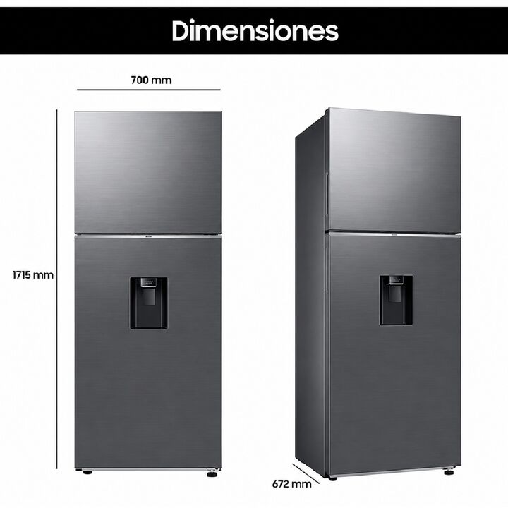 Heladera Samsung 384L No Frost Bespoke C/Dispenser RT38CG6720S9/B3 - Vista 9