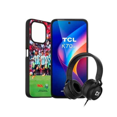 Combo TCL K70 12GB+128GB Midnight Black + Auricular Vincha Dekkin