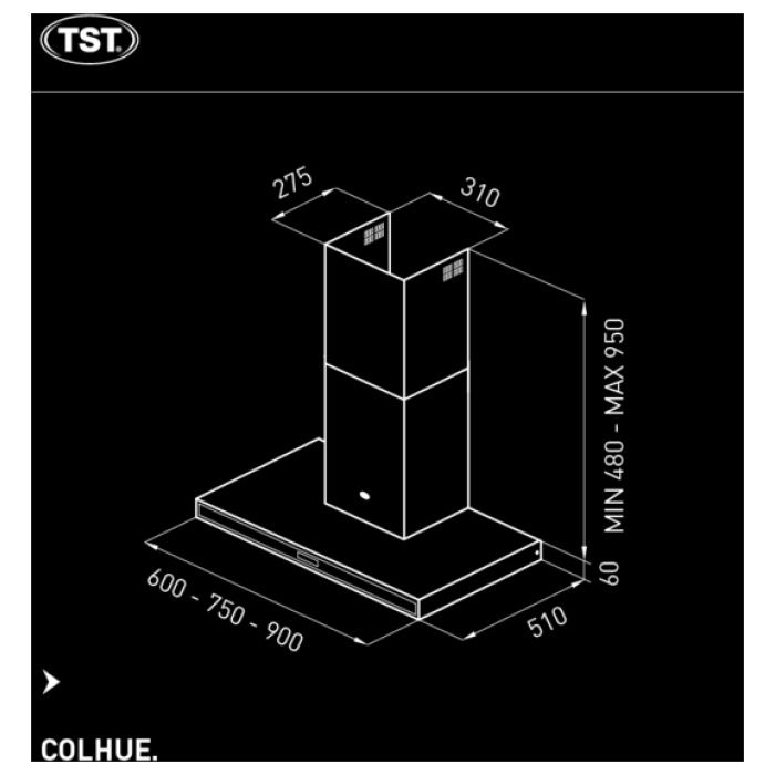 Campana de cocina Colhue 60 CM - TST - Purificador - Extractor - Vista 7