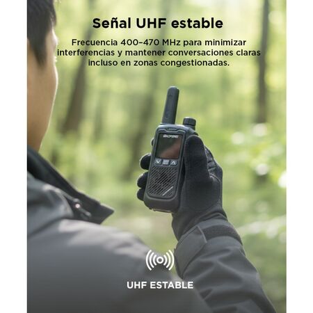 Handy Baofeng BF-T17 Kit x2 16CH UHF Display LCD + 4 Baterías y 2 Manos Libres