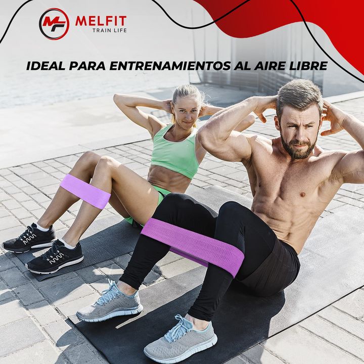 Banda Elástica De Resistencia Baja Melfit Entrenamiento Mf B3 Violeta - Vista 2