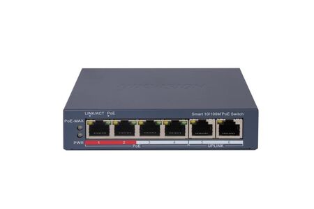 Switch Hikvision 4 Puertos PoE Lan DS-3E1106P-EI