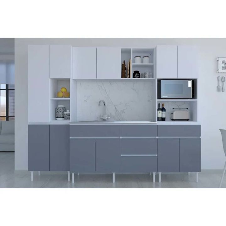 Alacena Armario Mueble de Cocina RICCHEZZE Modulada 140 CM Premium Color Blanco Mdp - Vista 5