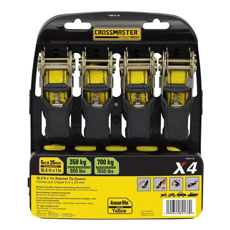Cincha Amarre Crossmaster 700 Kg x4 Con Crique Amarilla