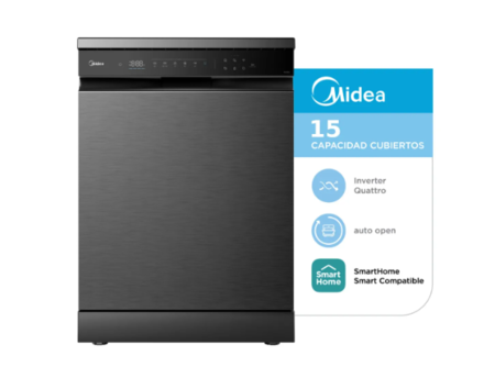 Lavavajillas Midea Smart DE-415BAR1 15 Cubiertos Black Inox WiFi