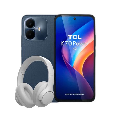 Combo TCL K70 Power 4+256GB Nebula Blue + Auriculares Hune Over-ear Gris
