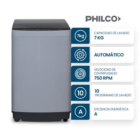 Lavarropas Automatico Philco 7kg Carga Superior PHCS10B