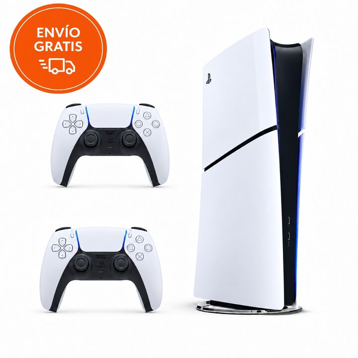 Sony PlayStation 5 Digital Edition 825GB Slim + 2 Joysticks DualSense Originales - Vista 6