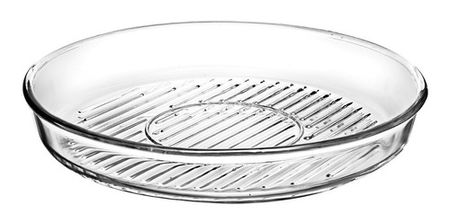 Fuente Tartera Grill Para Horno Borcam Vidrio Redonda 32 Cms