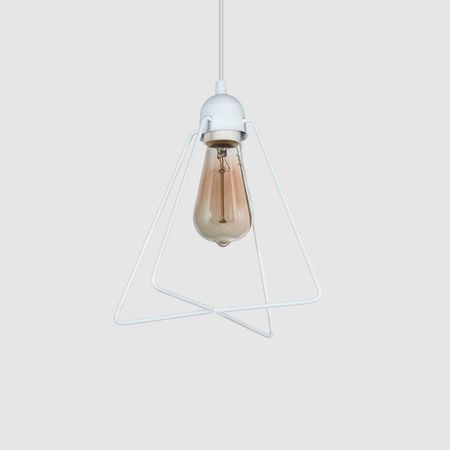 Colgante Geo Piramide Deco Vintage 1 Luz E27 Led Blanco